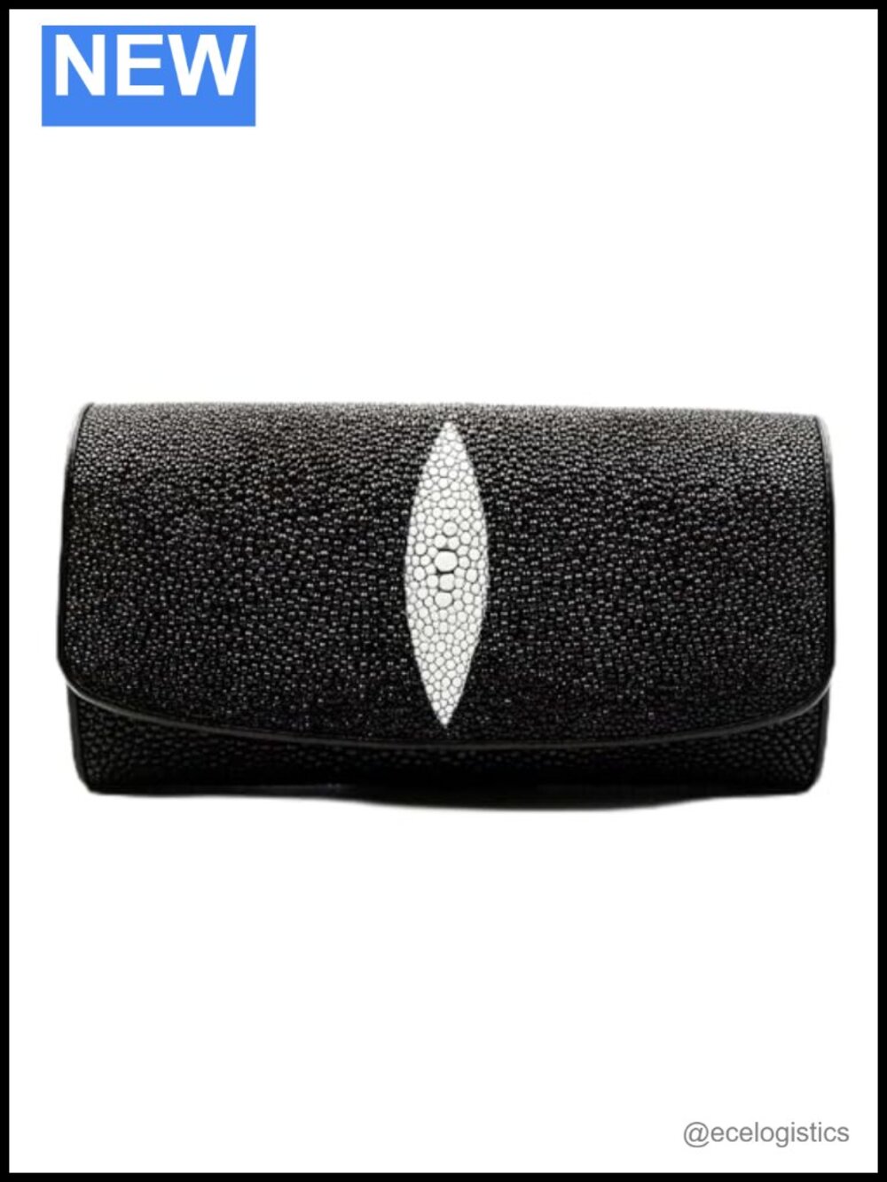 Stingray Leather Women's Tri-fold Clutch Wallet Purse